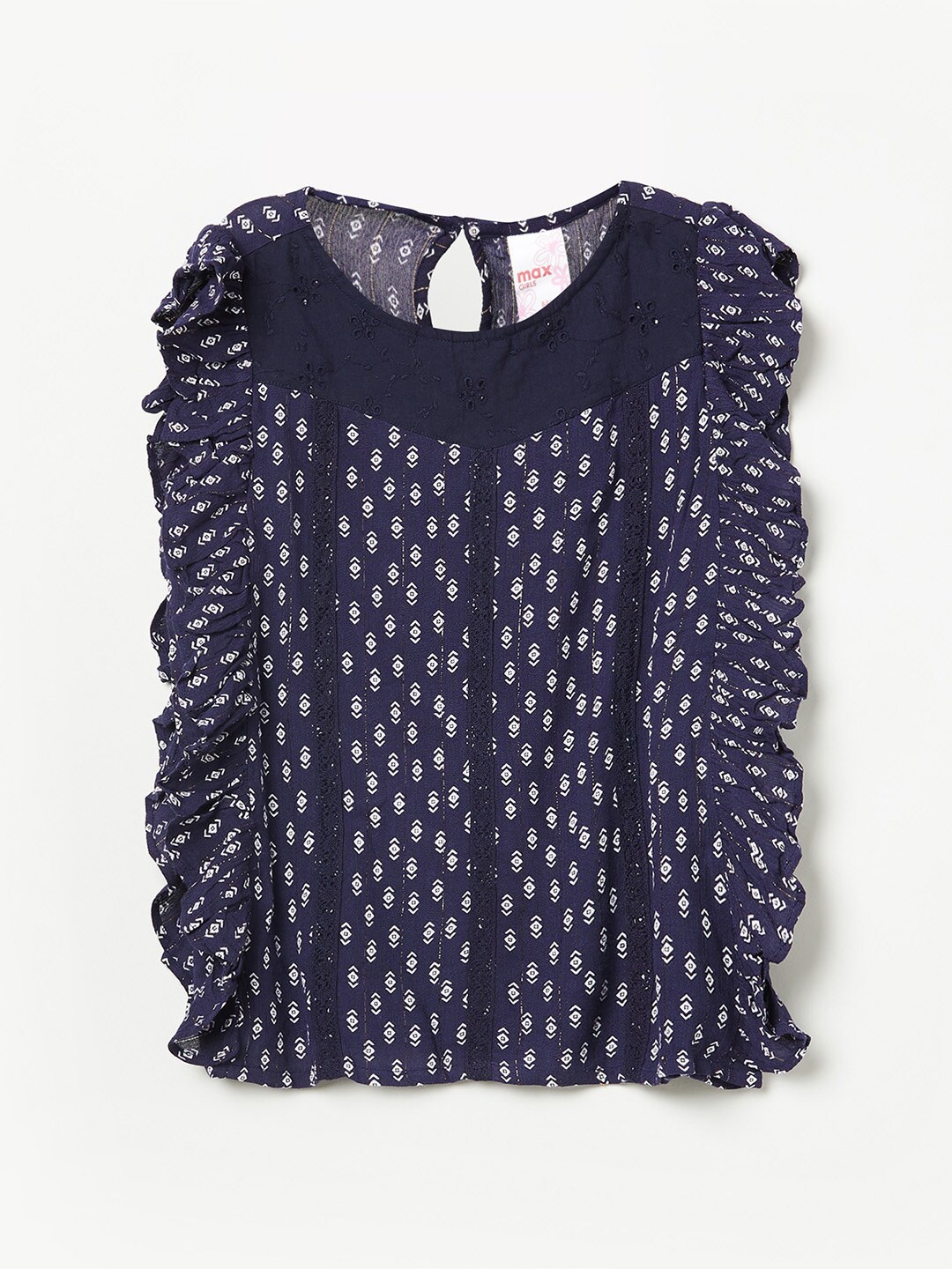 

max Navy Blue Georgette Regular Top