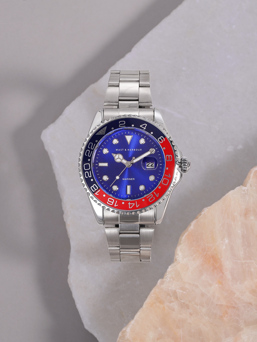 

Mast & Harbour Men Blue Dial & Silver Toned Straps Analogue Watch- MFB-PN-W4036G