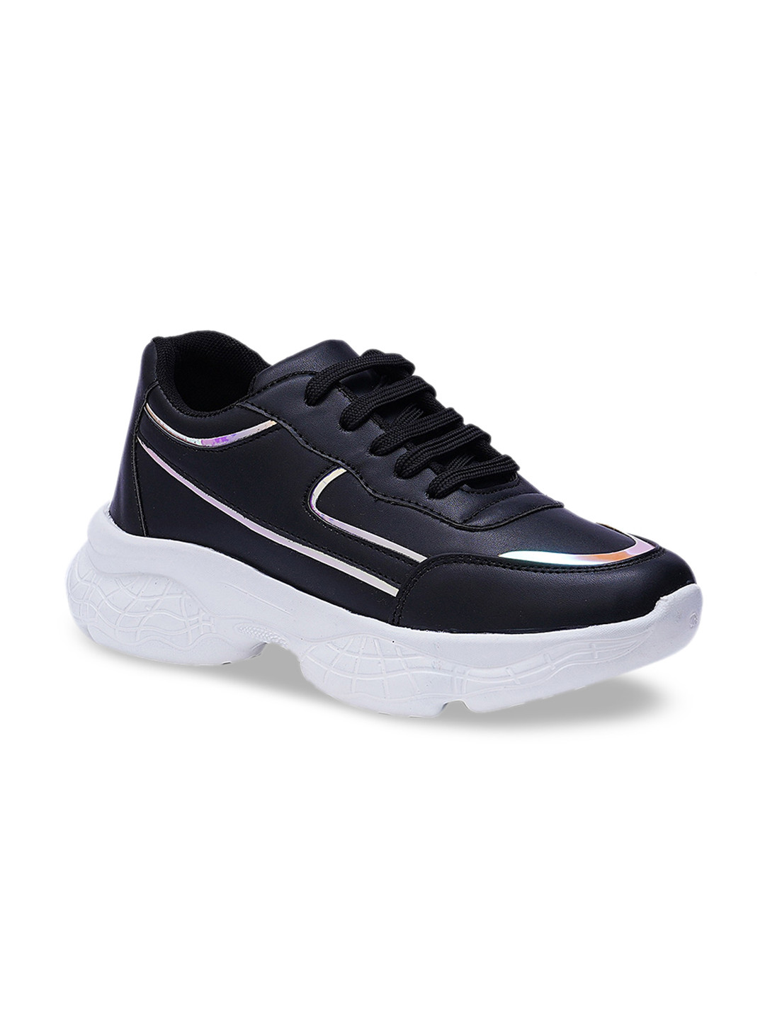 

HERE&NOW Women Black PU Sneakers
