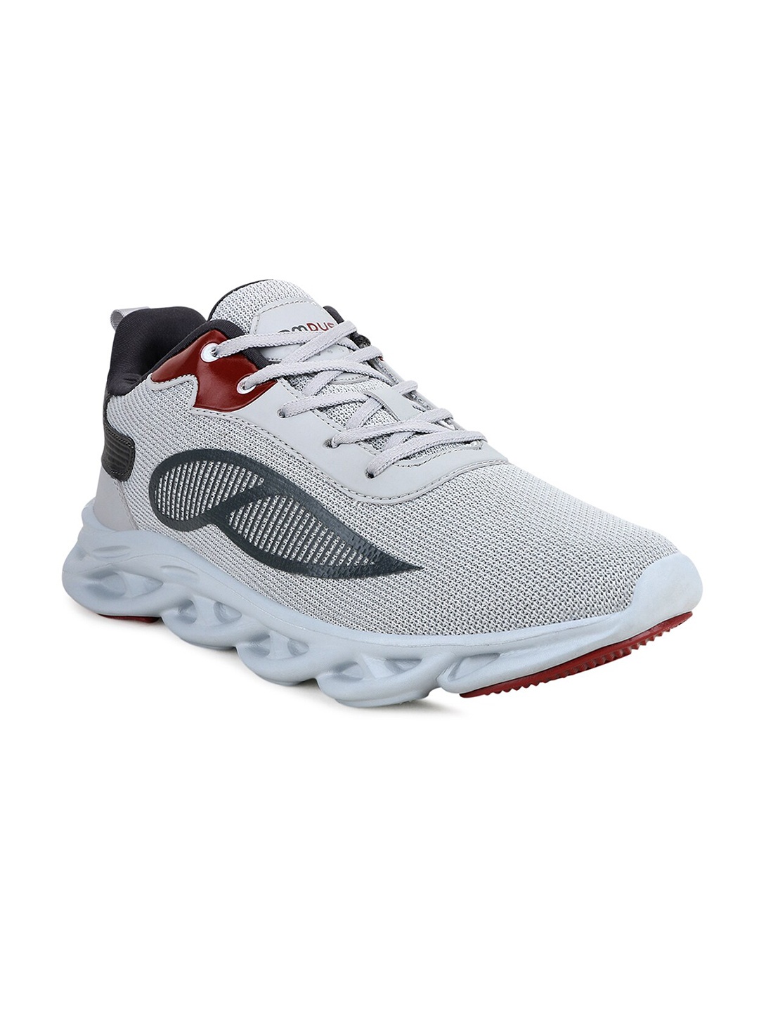 

Campus Men Grey & Maroon Mesh Running Shoes