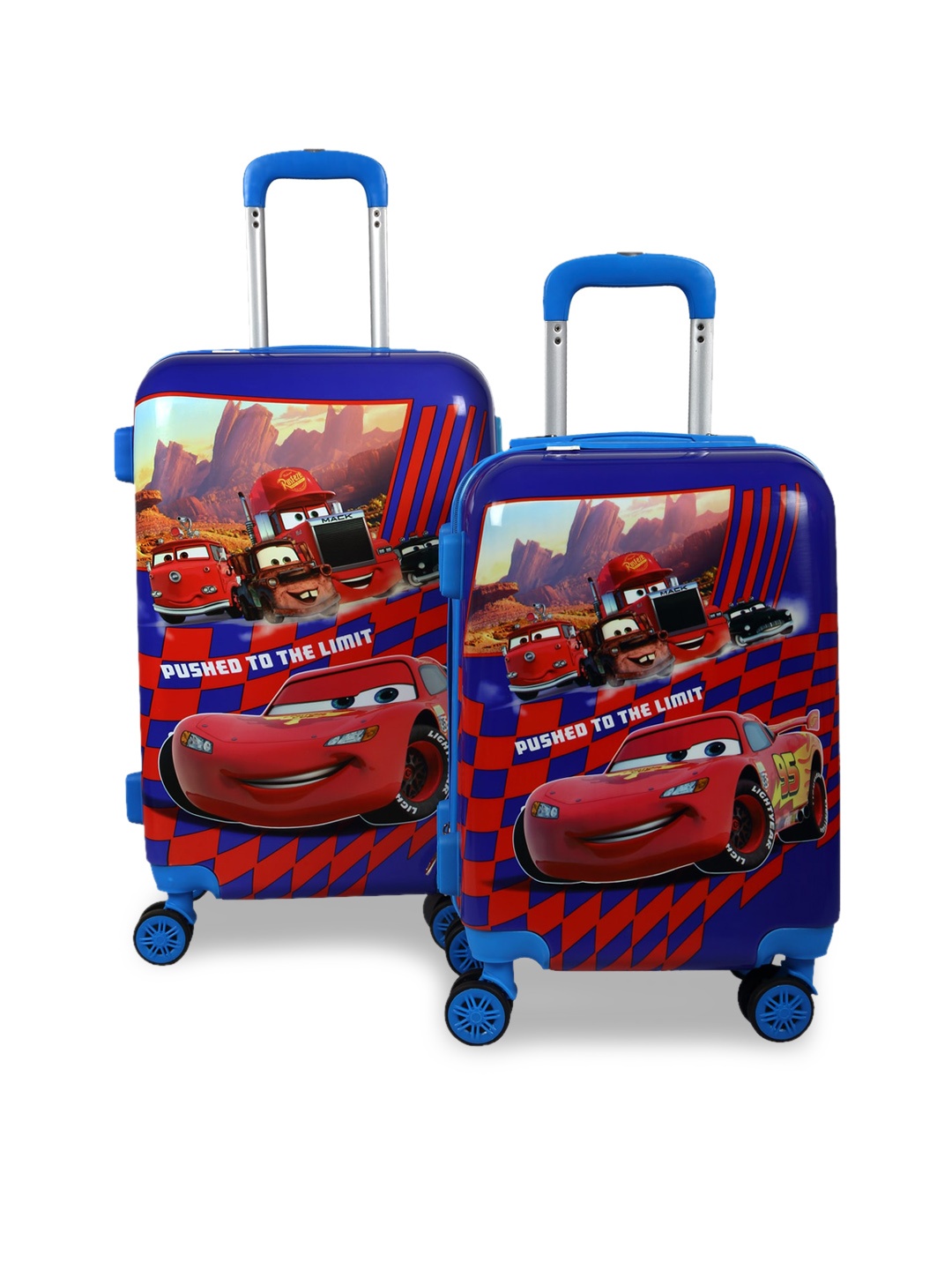

Disney Kids Set Of 2 Blue & Red Cars Printed Hard-Sided Trolley Suitcase