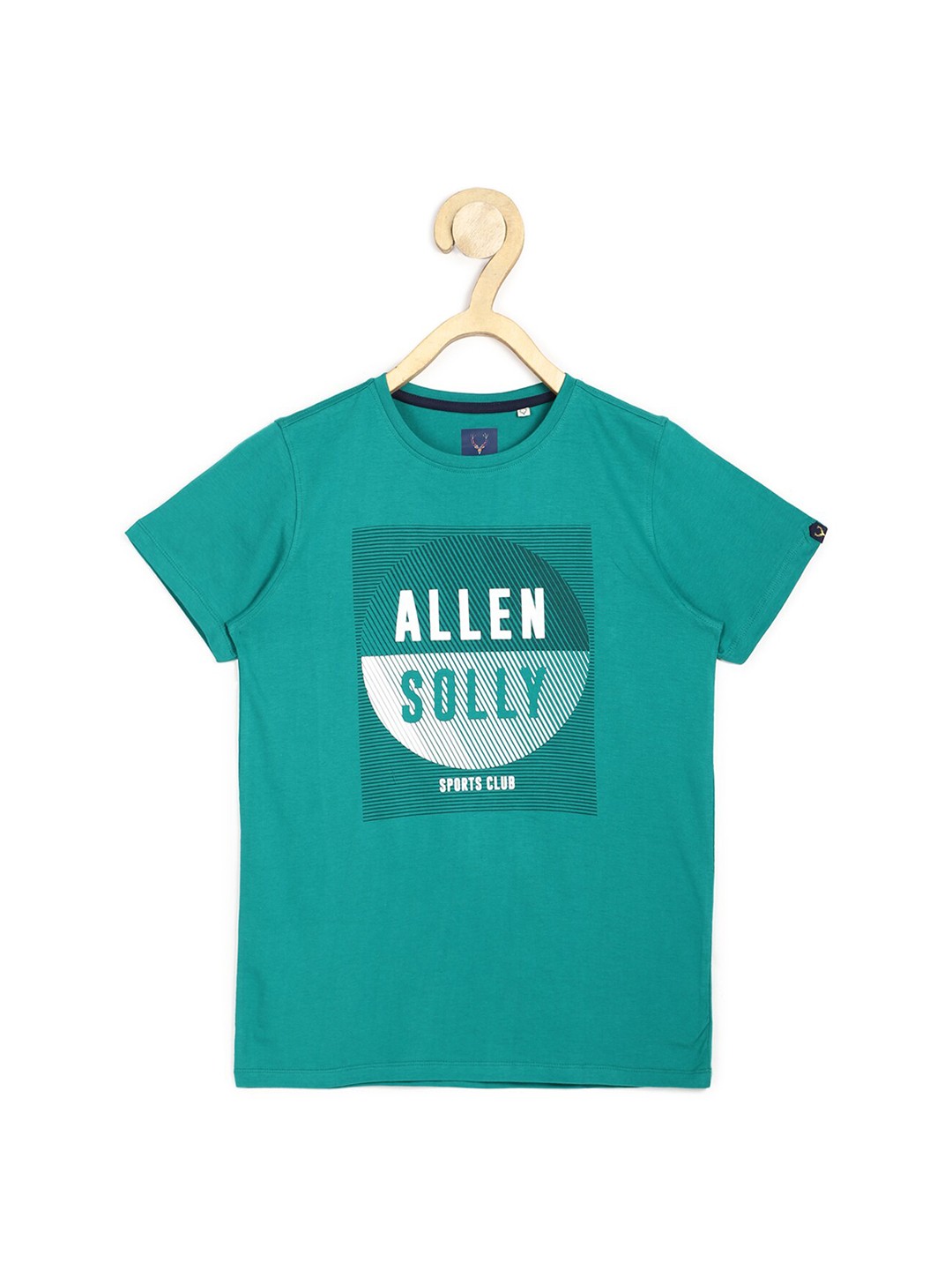 

Allen Solly Junior Boys Green Pure Cotton Printed T-shirt