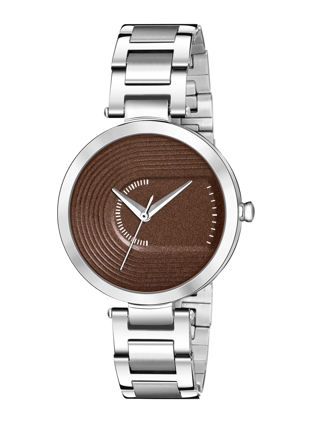 

PERCLUTION ENTERPRISE Women Brown Dial & Silver Toned Stainless Steel Bracelet Style Straps Analogue Watch