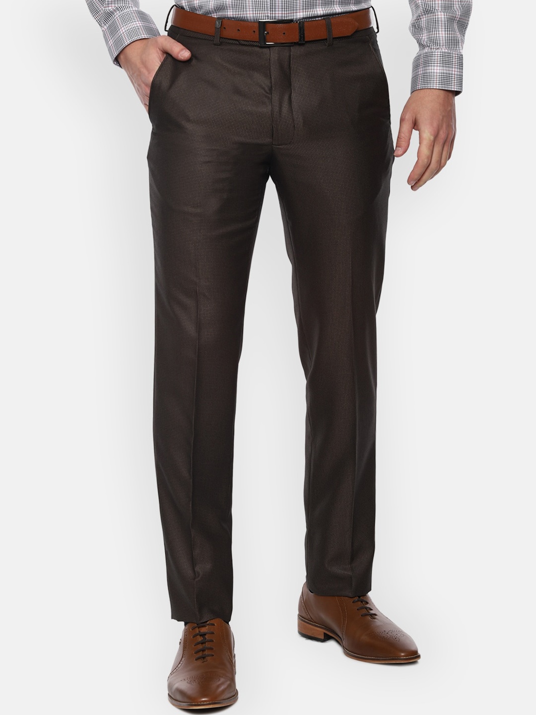 

Van Heusen Men Brown Slim Fit Formal Trousers