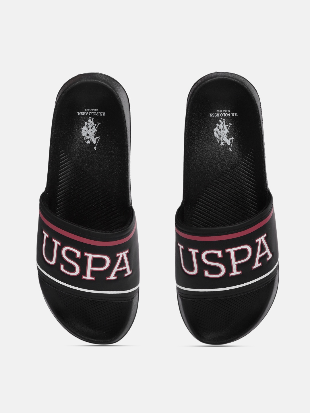 

U S Polo Assn Men Black Printed CLOYEE 3.0 Sliders