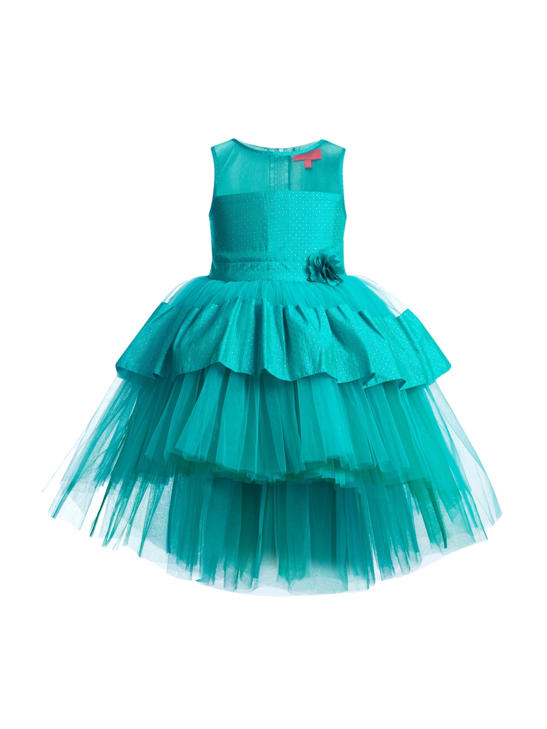 

Toy Balloon kids Girls Sea Green Net Party Dress