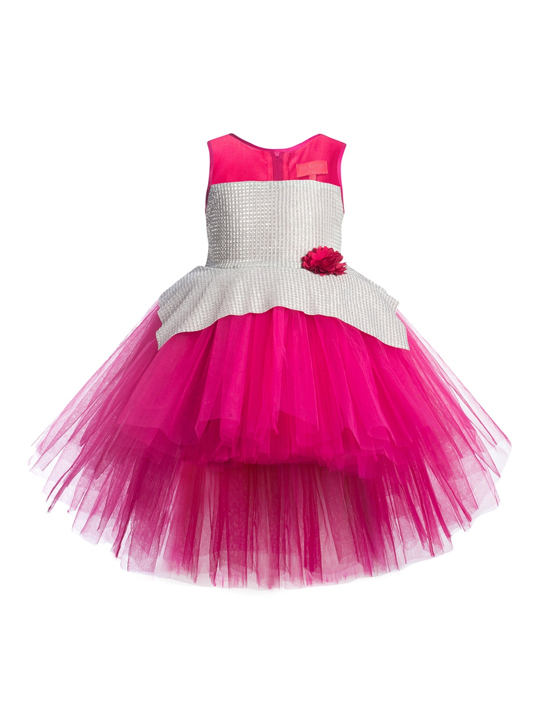 

Toy Balloon kids Pink Layered Net Dress