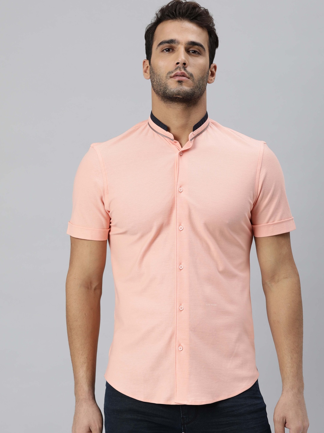 

RARE RABBIT Men Wind Solid Regular Fit Shirt, Peach