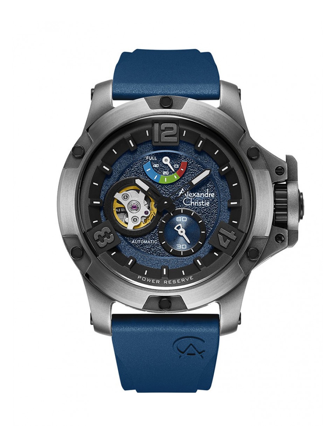 

Alexandre Christie Men Blue Printed Dial & Blue Straps Analogue Automatic Motion Powered Watch 6295MPRTPBU