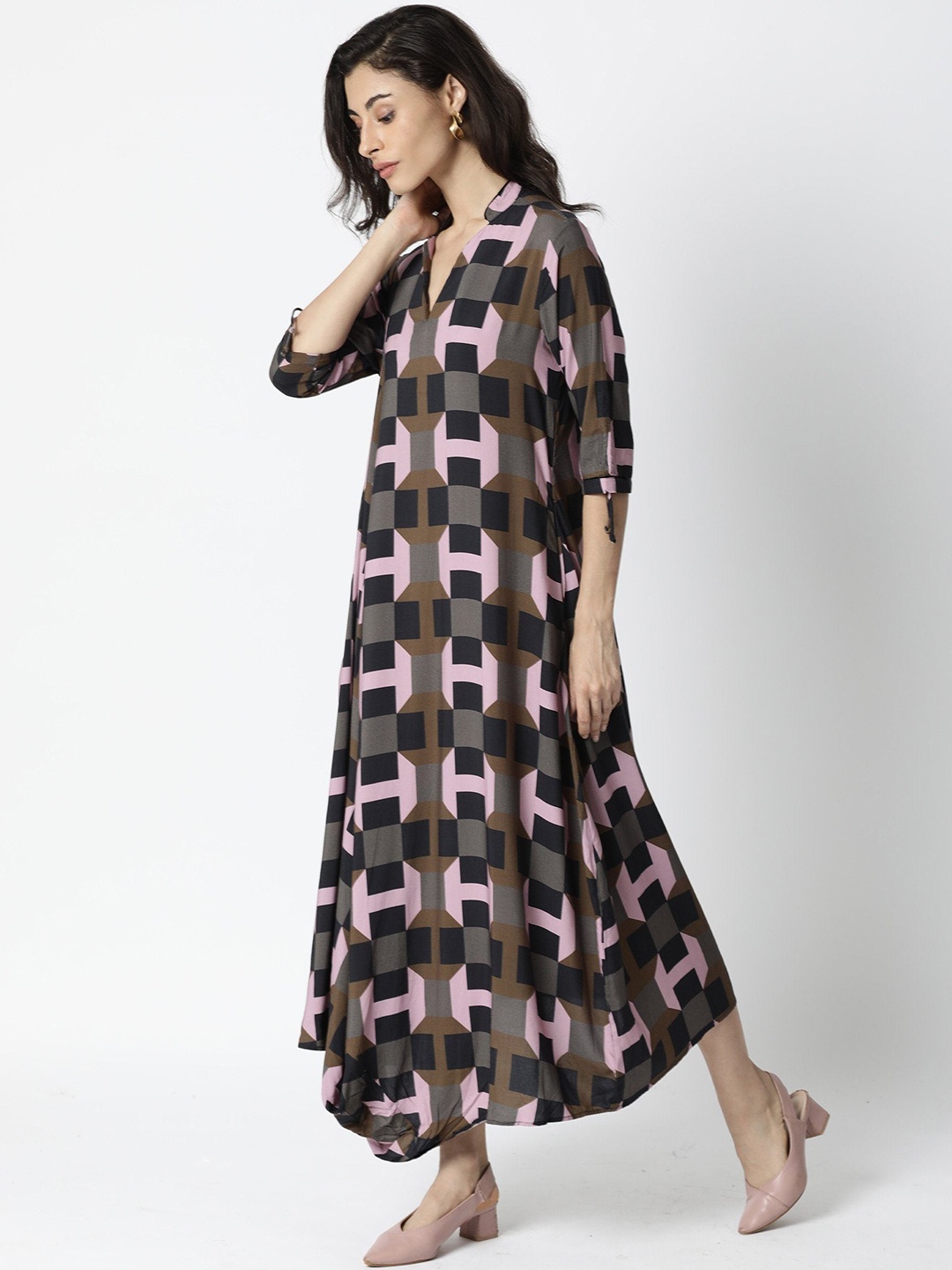 

RAREISM Coffee Brown Maxi Dress