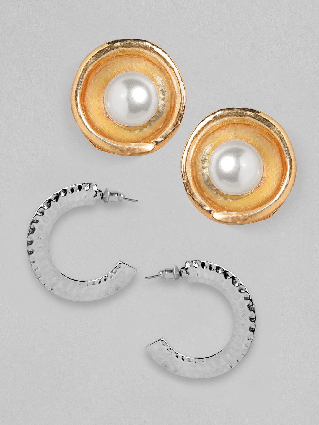 

Rubans Gold-Toned Classic Half Hoop Earrings