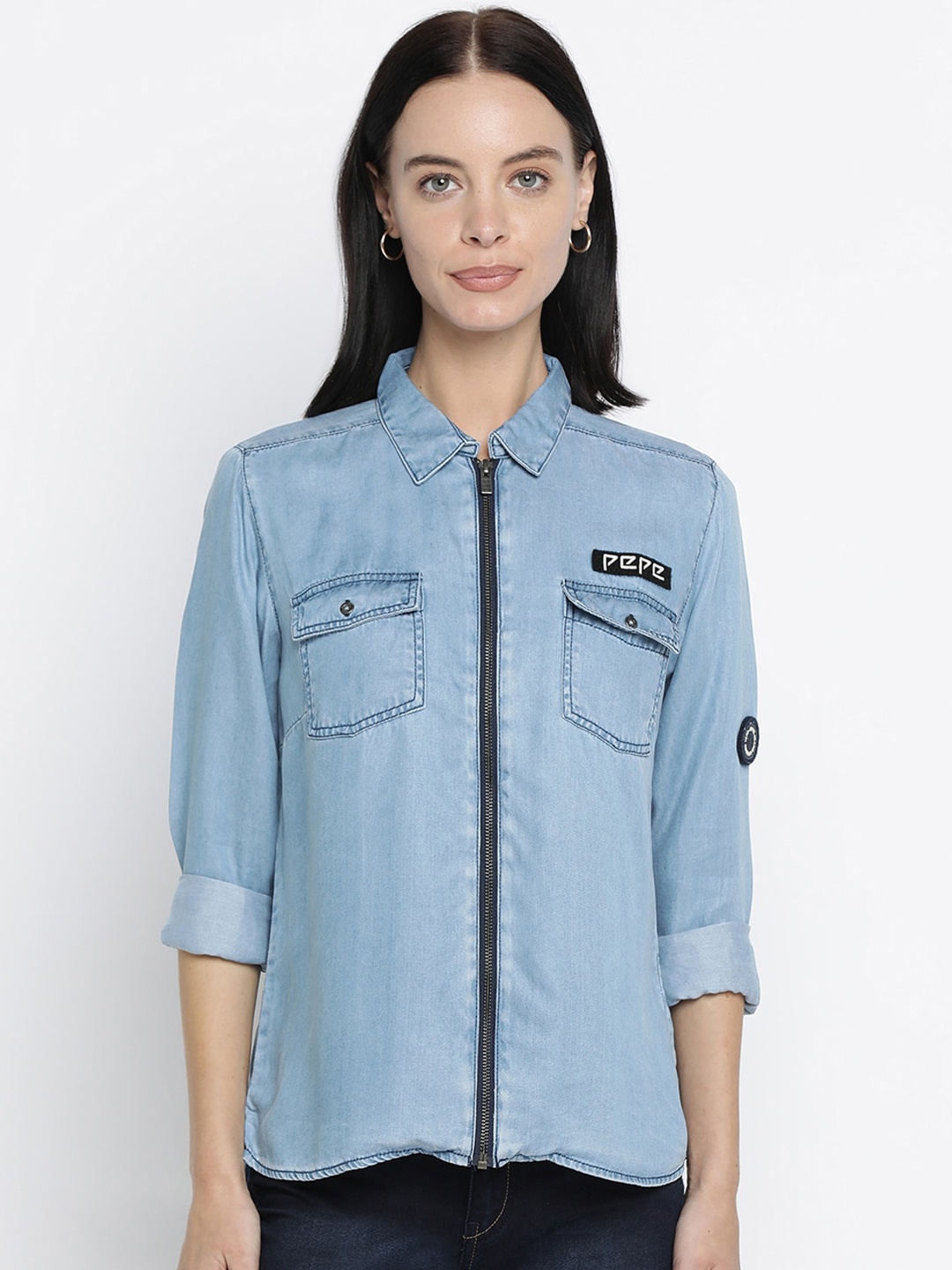

Pepe Jeans Women Blue Opaque Casual Shirt
