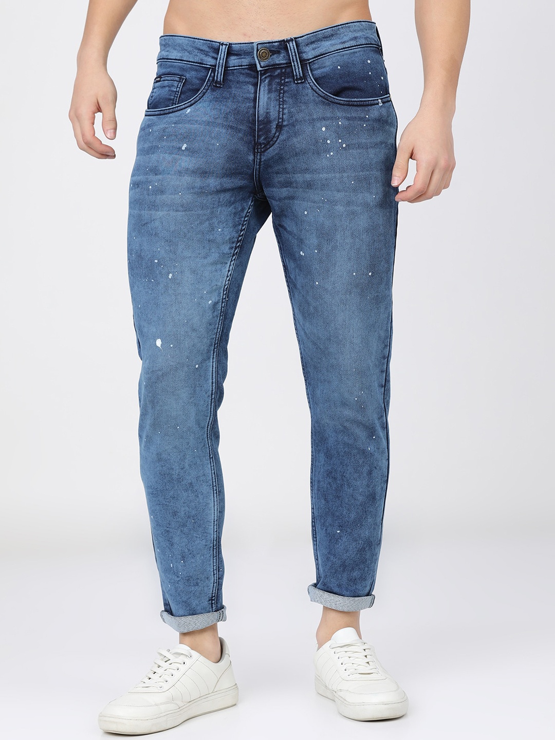 

HIGHLANDER Men Blue Tapered Fit Heavy Fade Stretchable Jeans