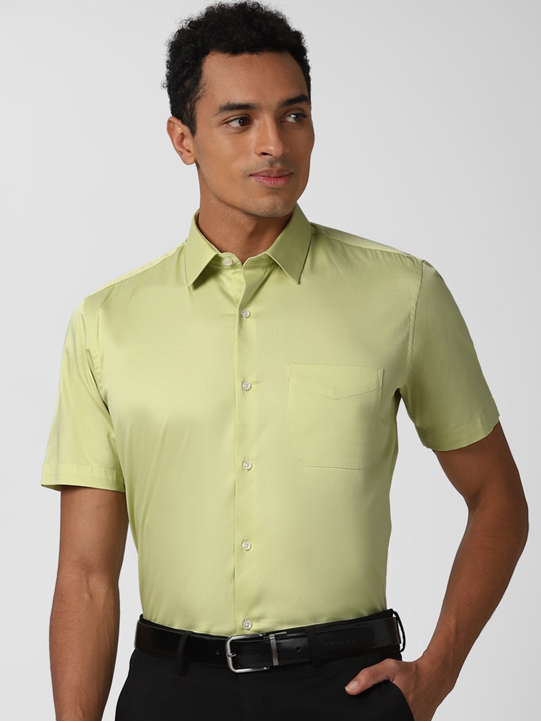 

Peter England Men Green Opaque Formal Shirt