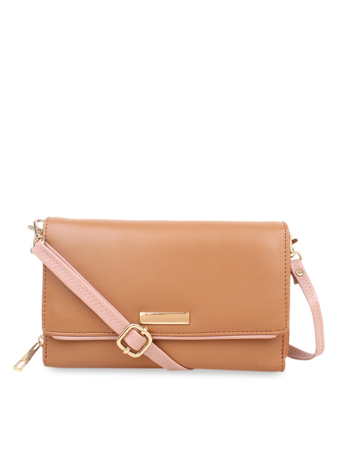 

Spice Art Tan Textured PU Structured Sling Bag with Bow Detail
