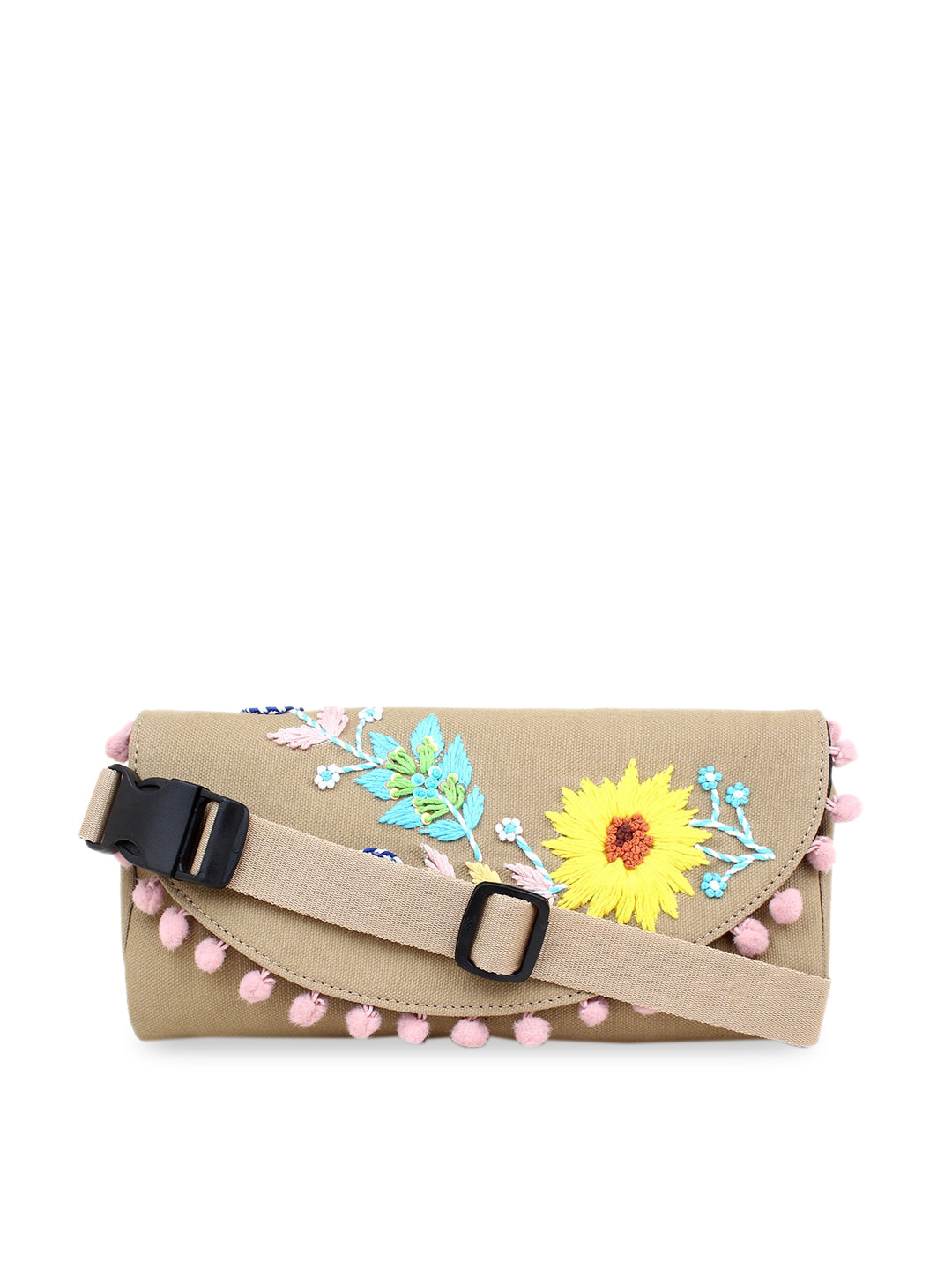 

Spice Art Women Beige & Yellow Embroidered Waist Pouch