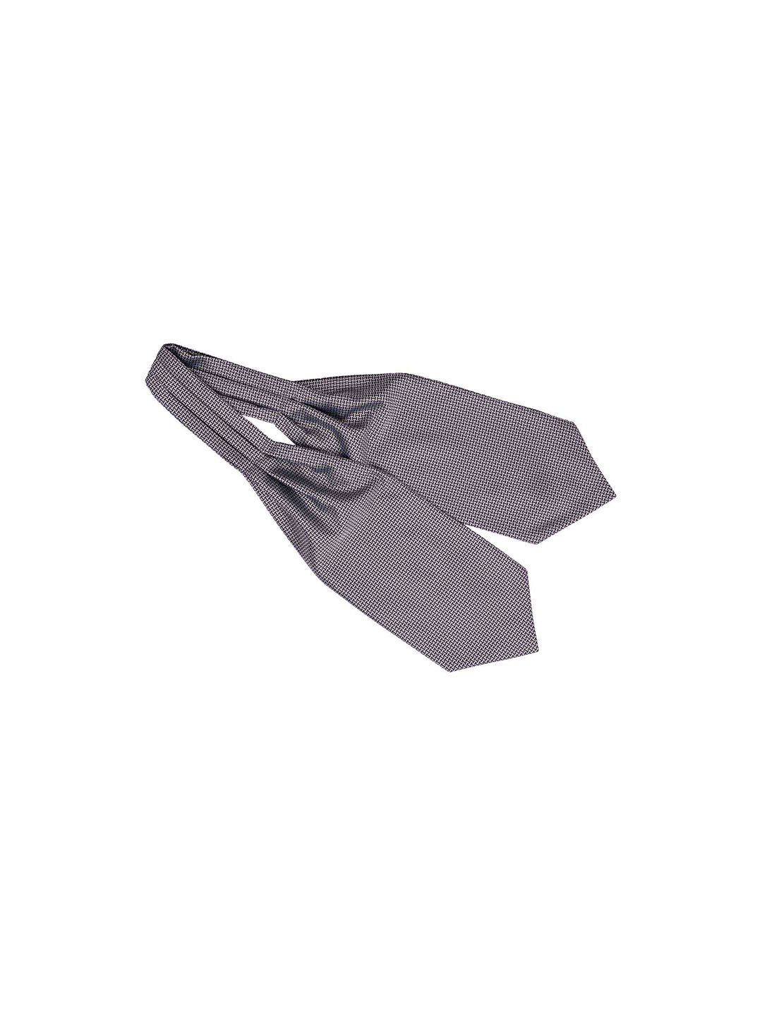 

The Tie Hub Men Grey & White Woven Design Cravat