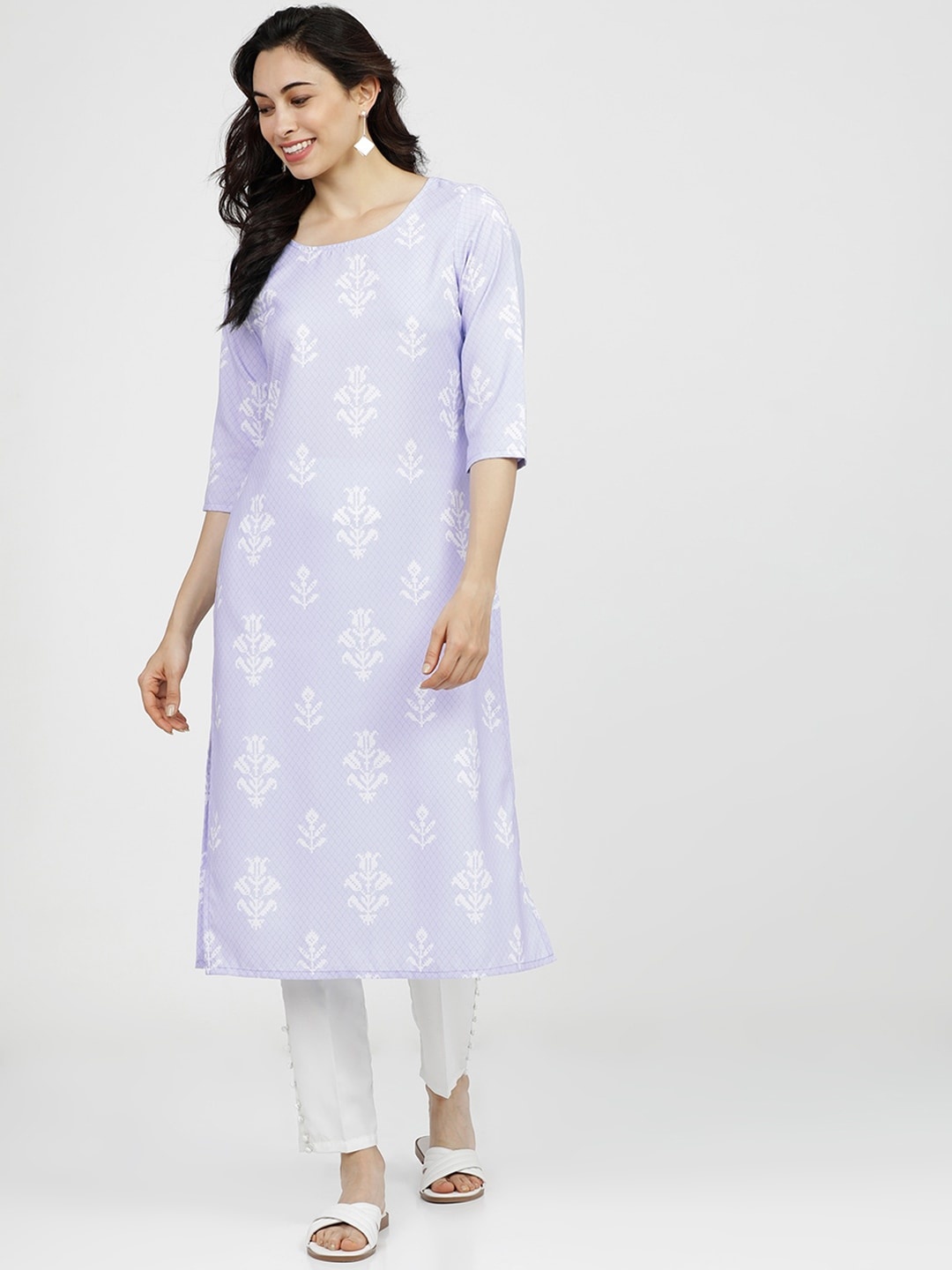 

KETCH Women Mauve Ethnic Motifs Printed Straight Kurta