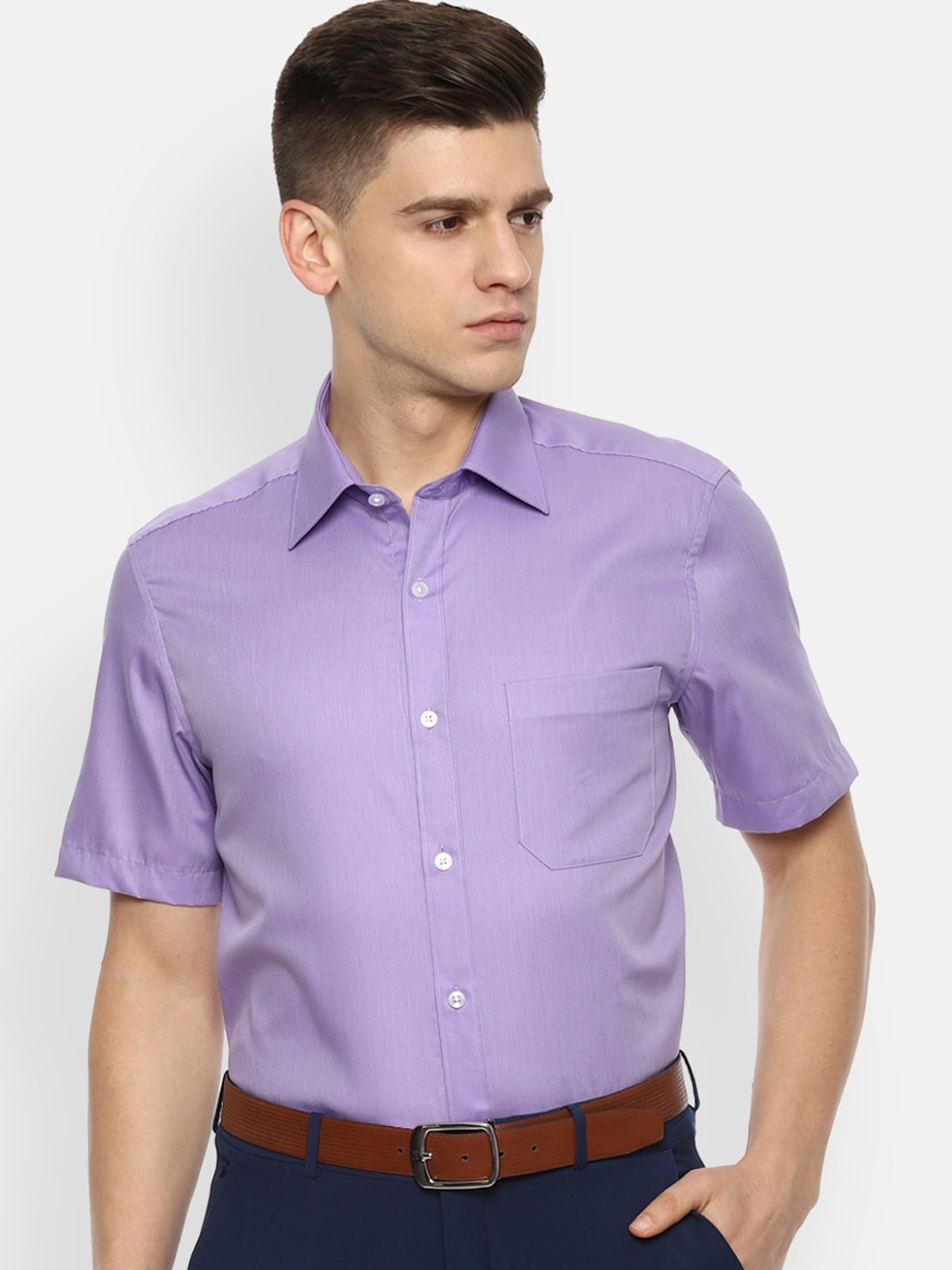 

Louis Philippe Men Purple Opaque Formal Shirt