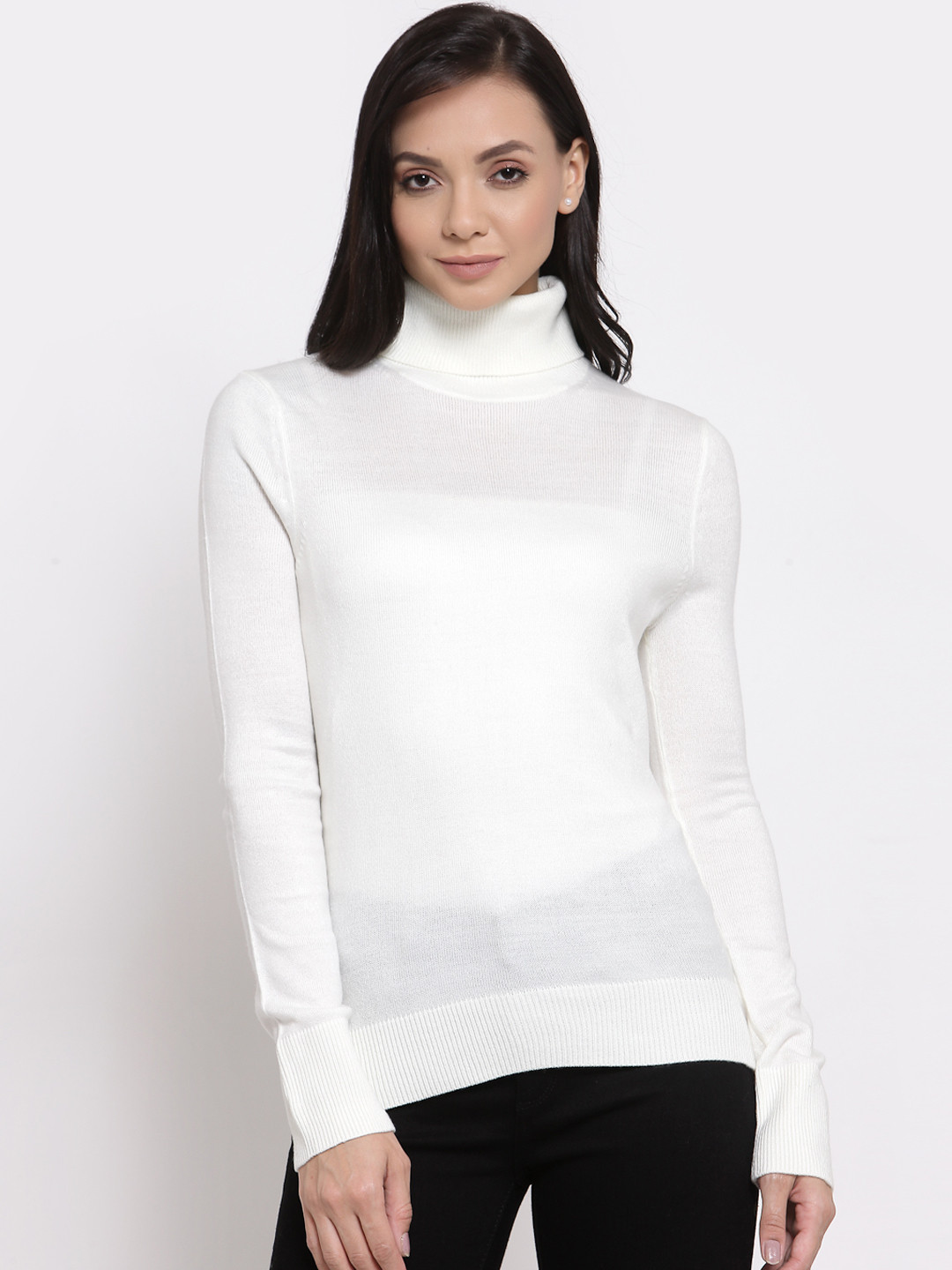 

Mode by Red Tape Women Off White Solid Sweater