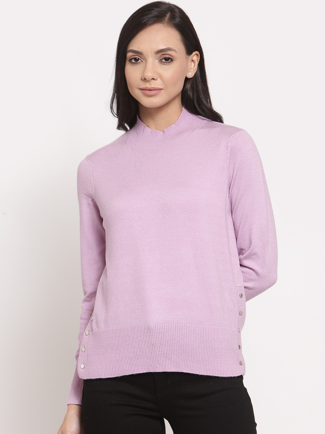 

Mode by Red Tape Women Purple Solid Sweater, Lavender