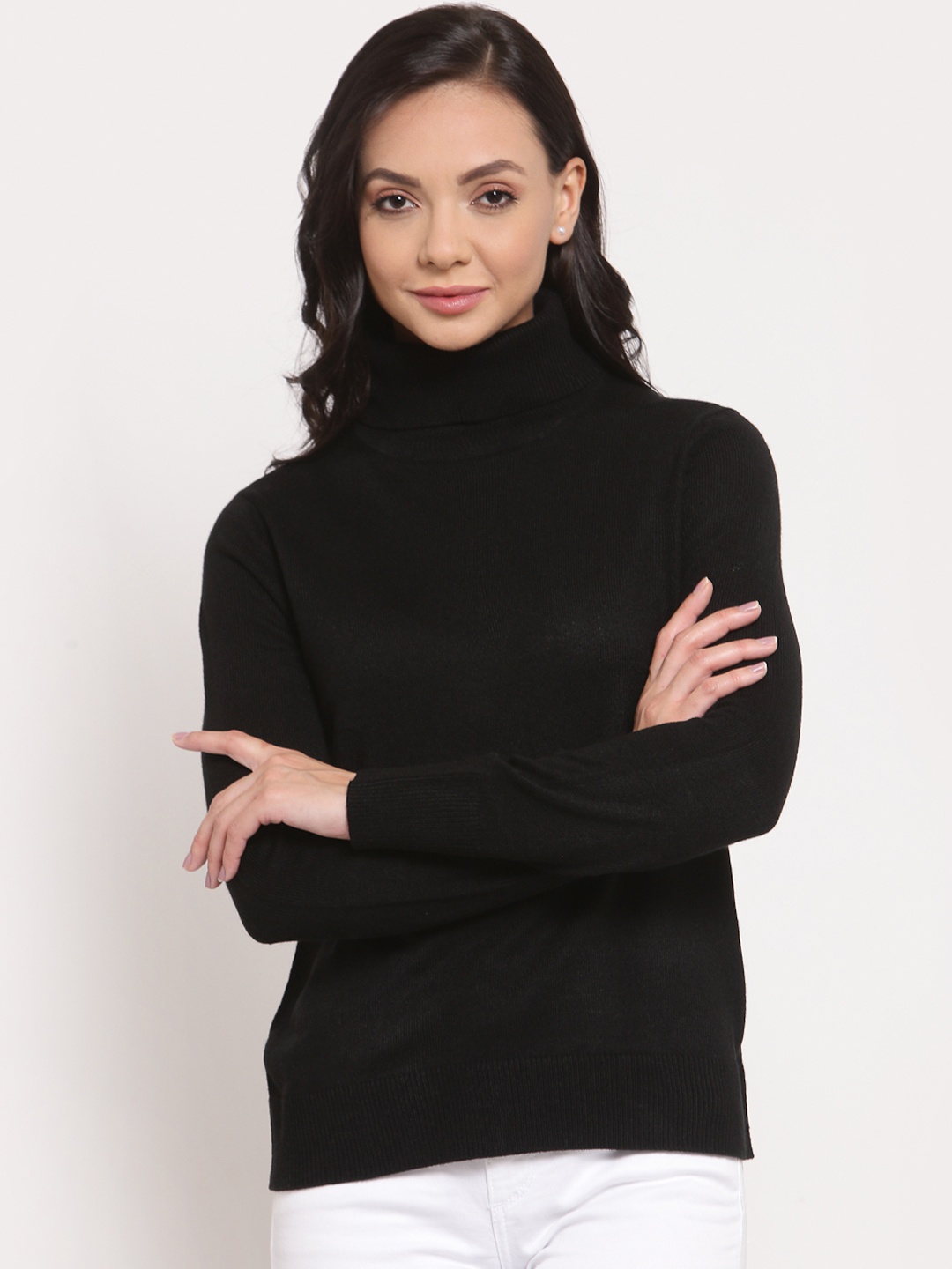 

Mode by Red Tape Women Black Solid Sweater