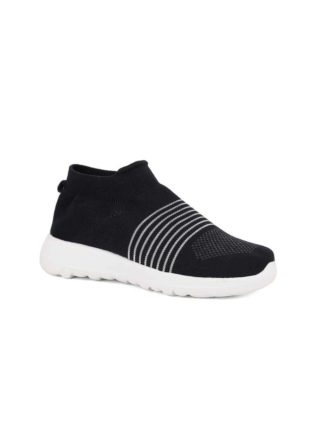 

HERE&NOW Women Black Woven Design Slip-On Sneakers