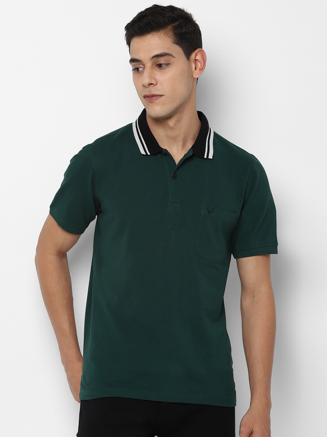

Allen Solly Men Green Polo Collar T-shirt