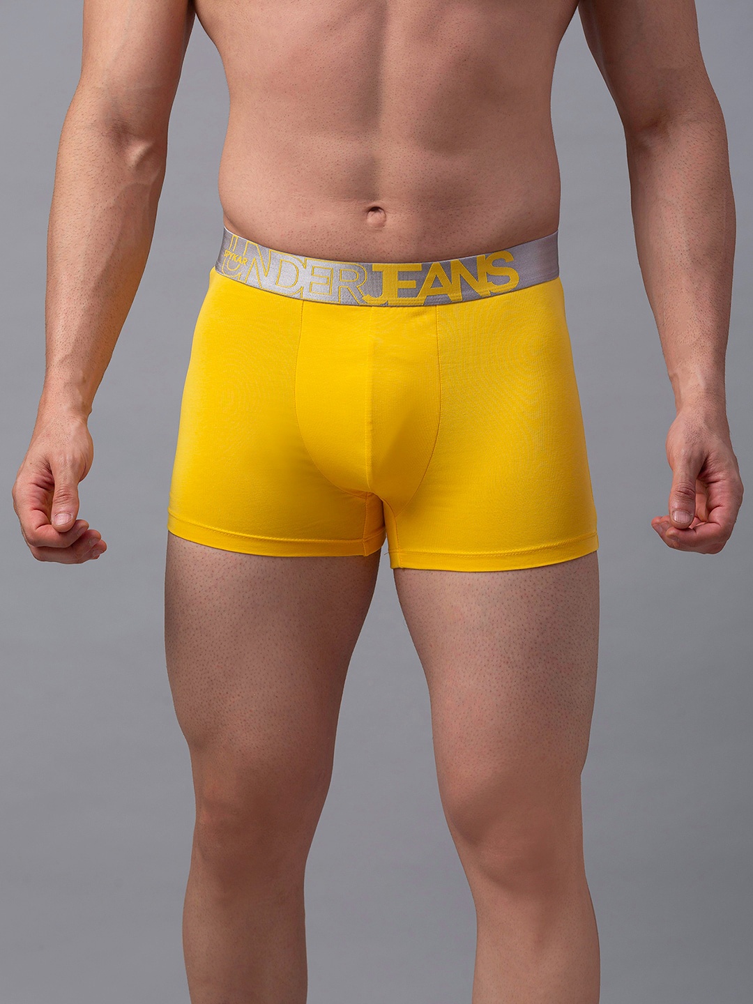 

UnderJeans by Spykar Men Yellow Solid Trunks UJMTRRPTS016
