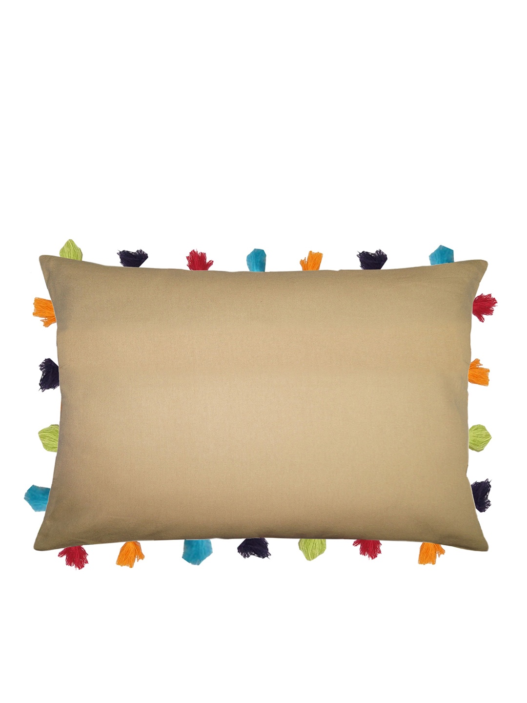 

Lushomes Beige & Blue Rectangle Cushion Covers