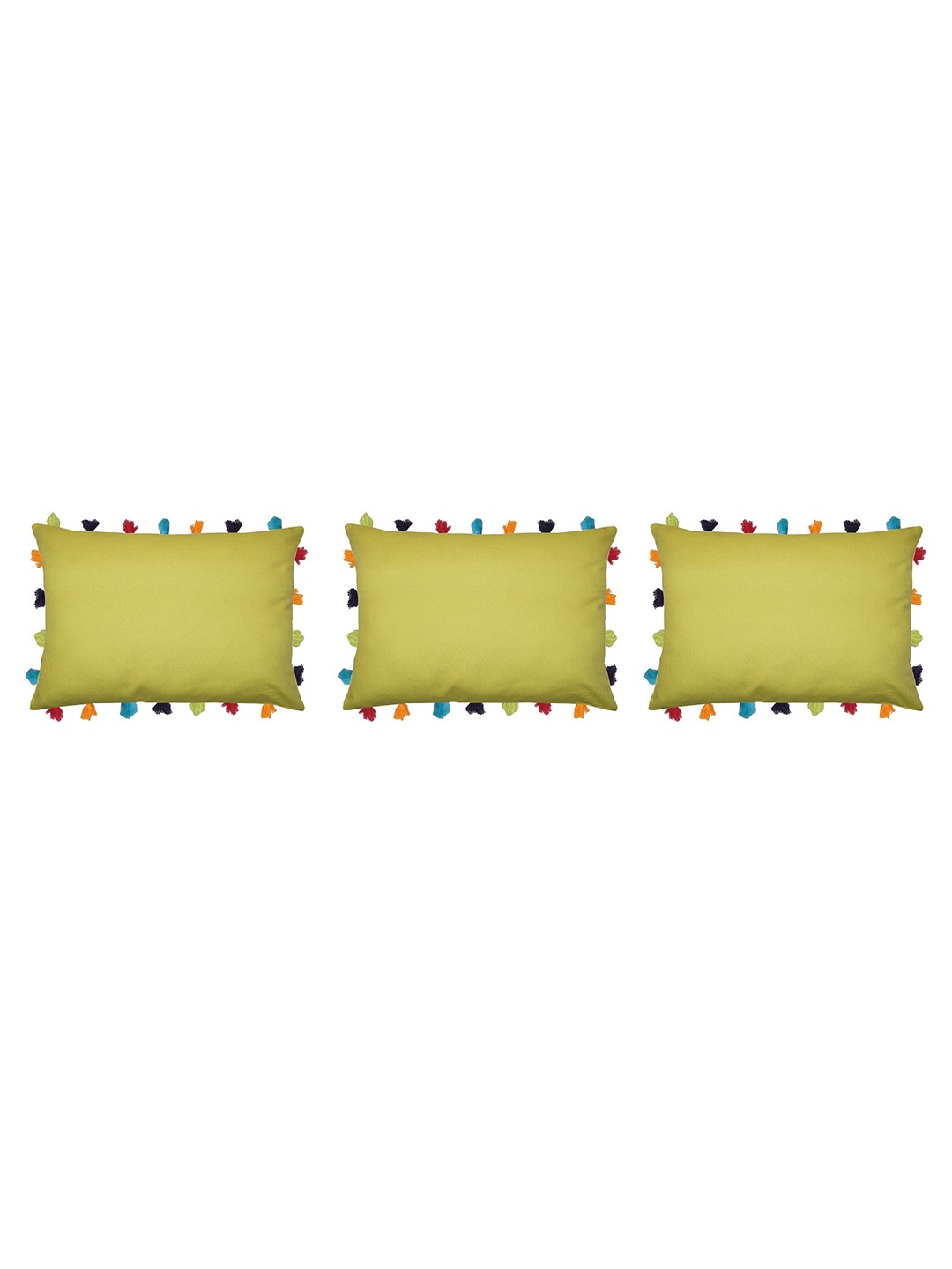 

Lushomes Yellow Set of 3 Rectangle Cushion Covers