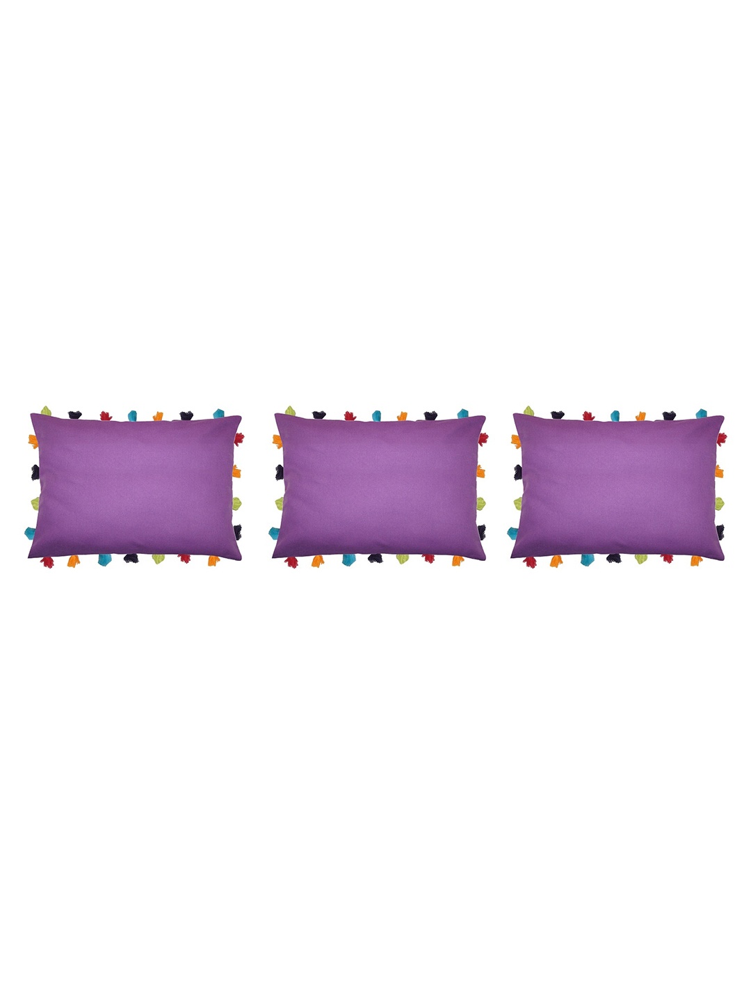 

Lushomes Purple & Red Set of 3 Rectangle Cushion Covers