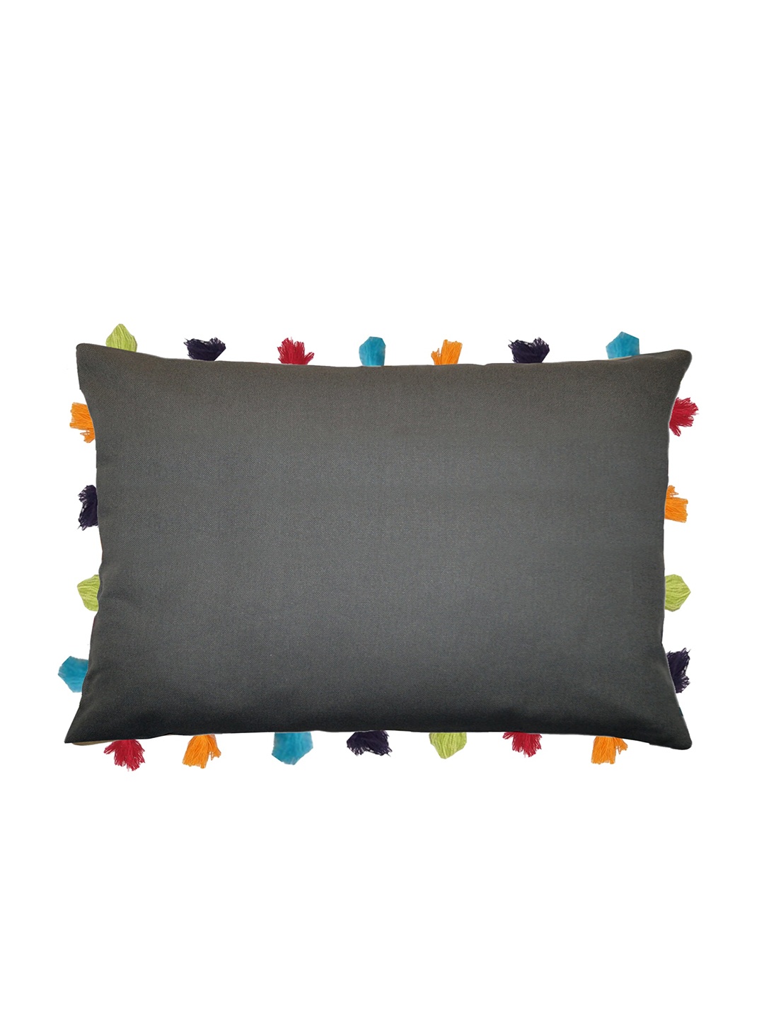 

Lushomes Grey Cushion Cover with Tassels