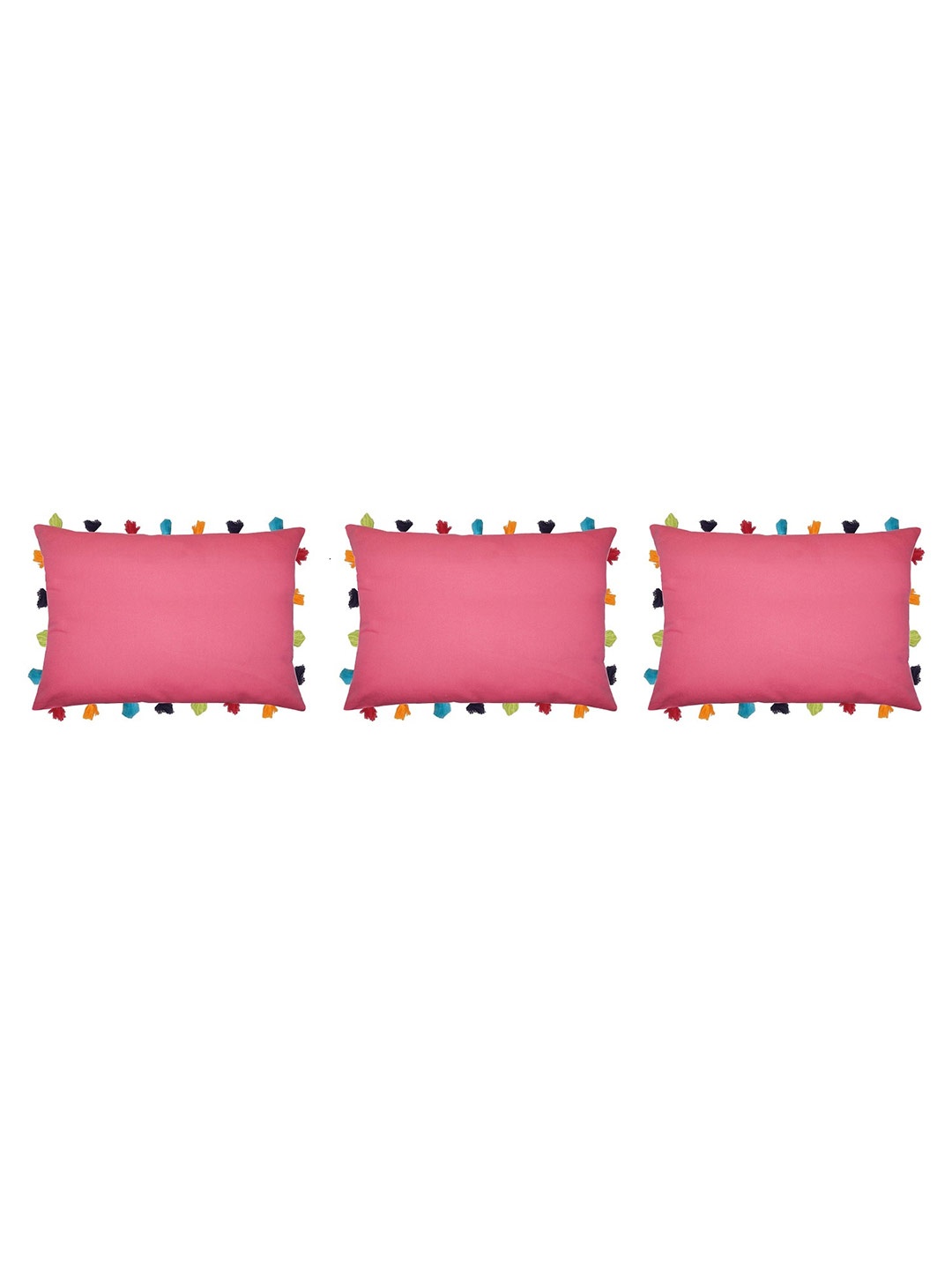 

Lushomes Pink Set of 3 Rectangle Cushion Covers