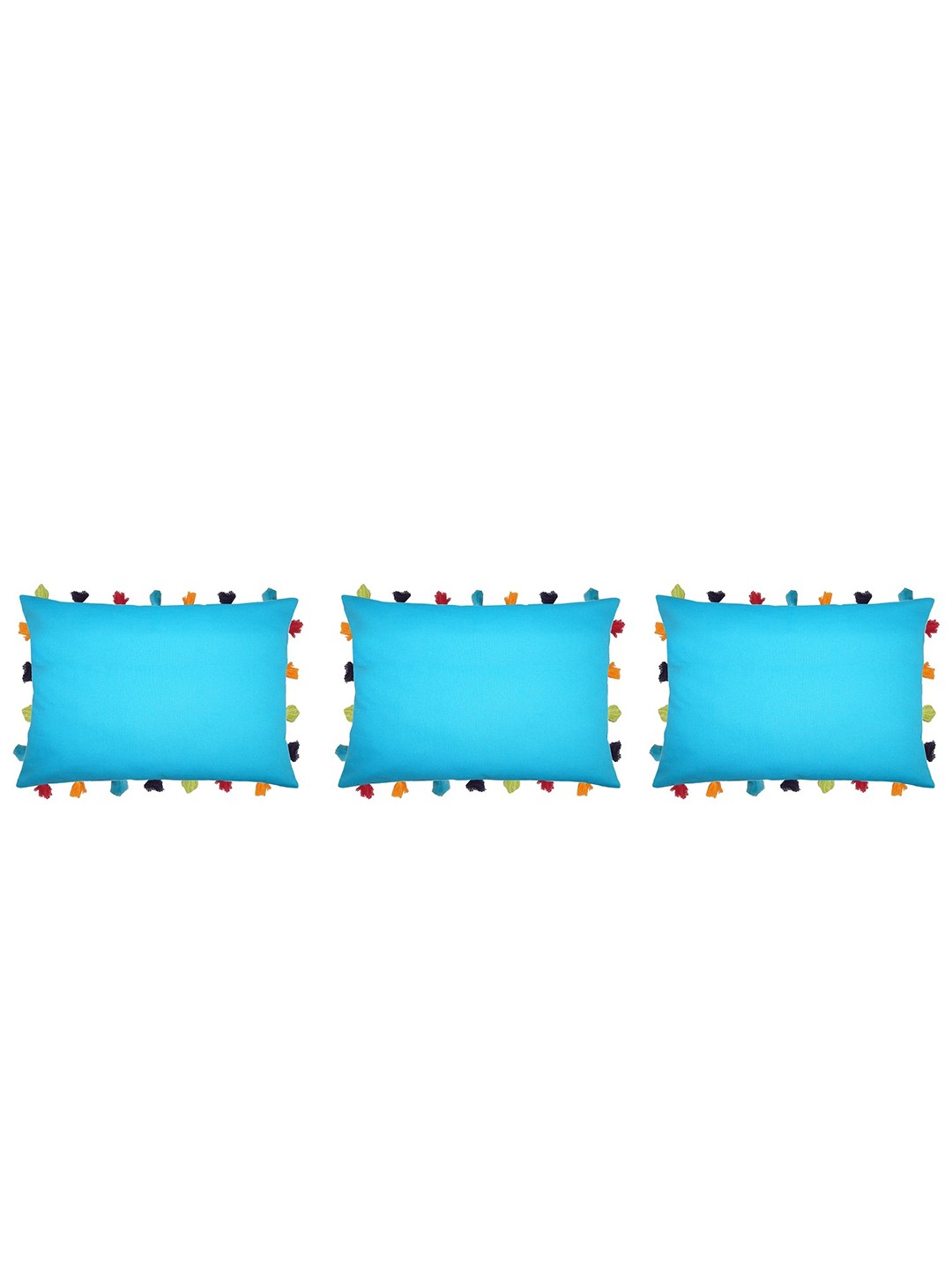 

Lushomes Blue & Red Set of 3 Rectangle Cushion Covers