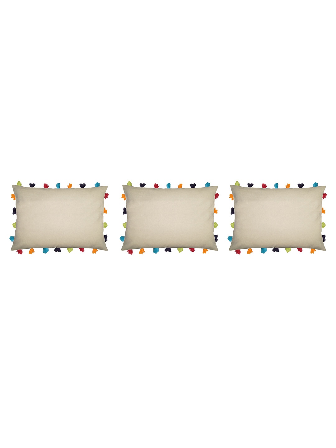 

Lushomes Off White & Blue Set of 3 Rectangle Cushion Covers
