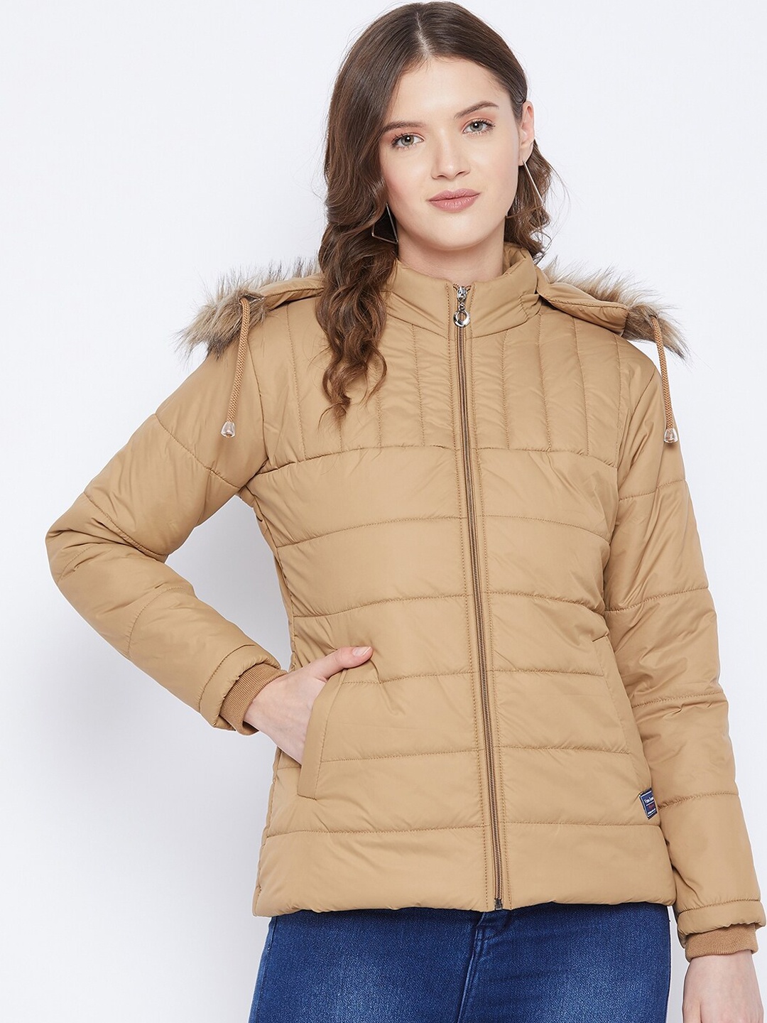 

VERO AMORE Women Beige Insulator Padded Jacket With Detachable Hood