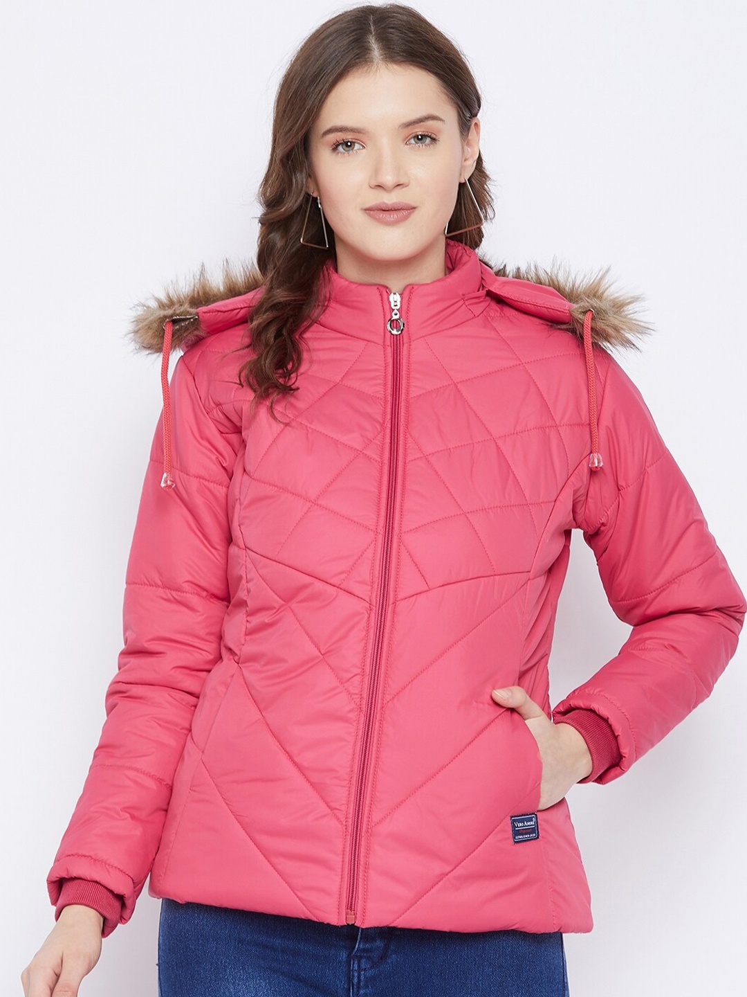

VERO AMORE Women Pink Insulator Hooded Quilted Jacket
