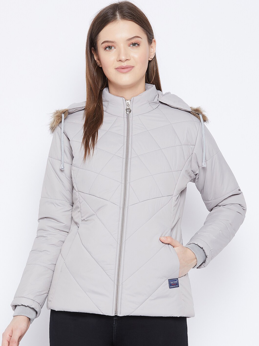 

VERO AMORE Women Grey Insulator Longline Puffer Jacket