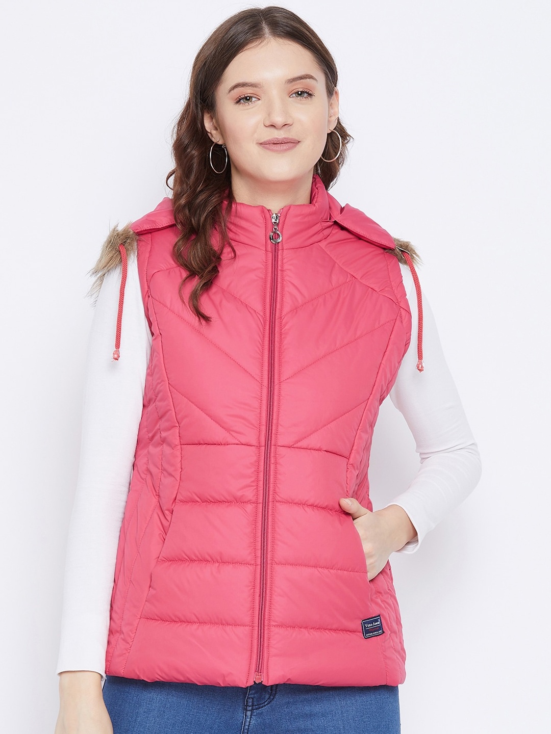 

VERO AMORE Women Pink Insulator Hooded Puffer Jacket