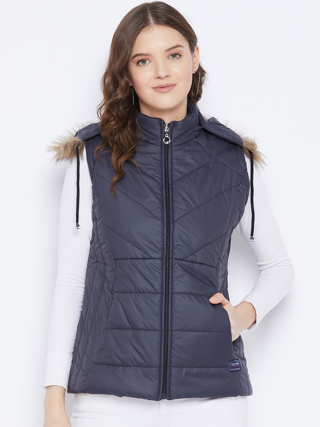 

VERO AMORE Women Navy Blue Insulator Padded Jacket