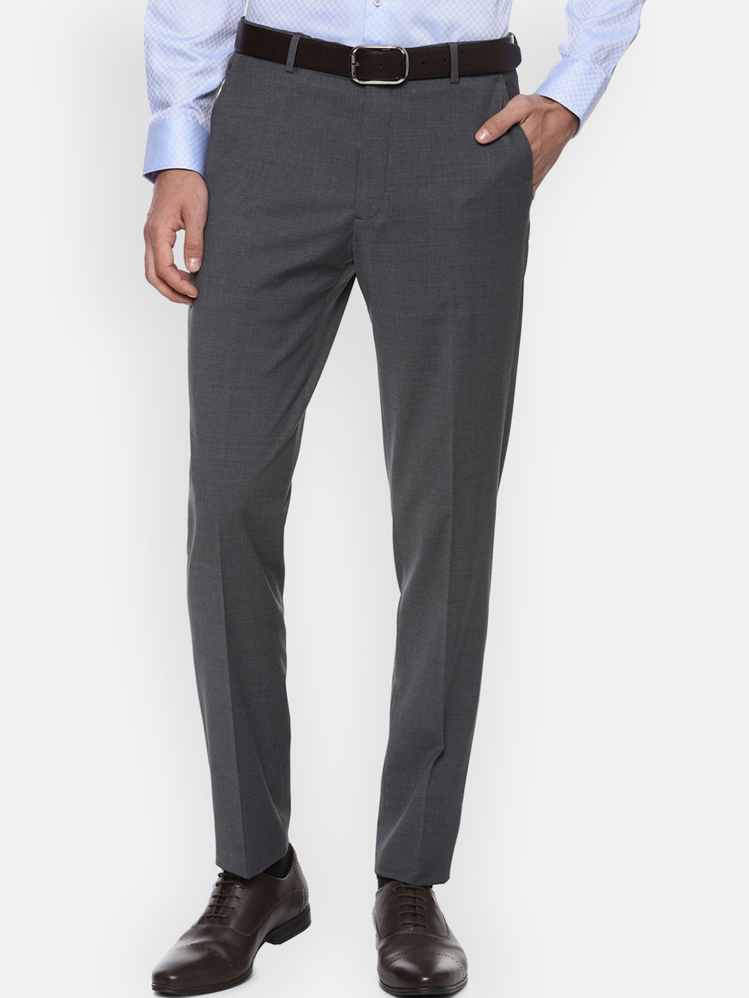 

Louis Philippe Men Grey Slim Fit Formal Trousers