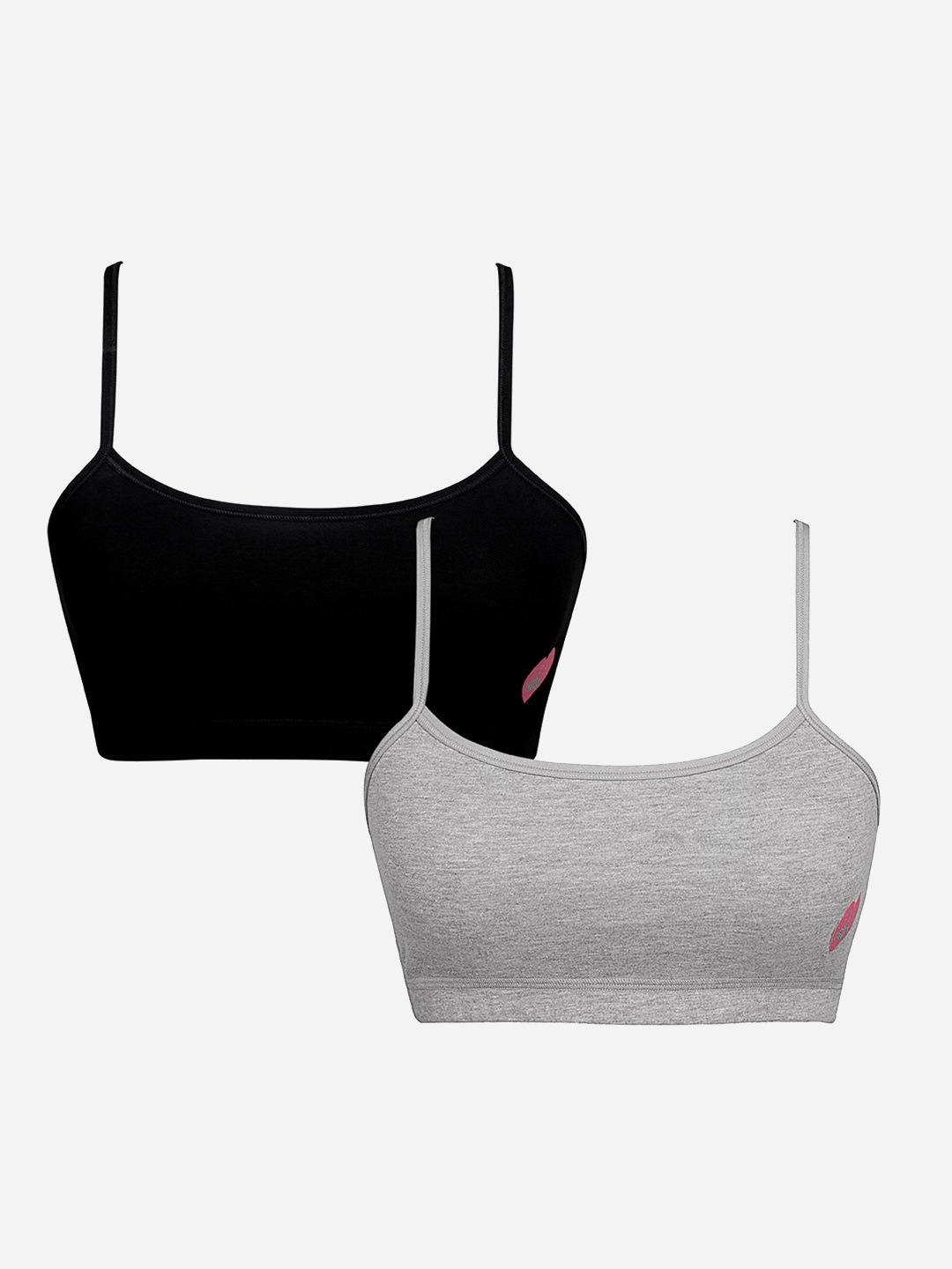 

Punkster Girls Black & Grey Pack of 2 Beginners Bra