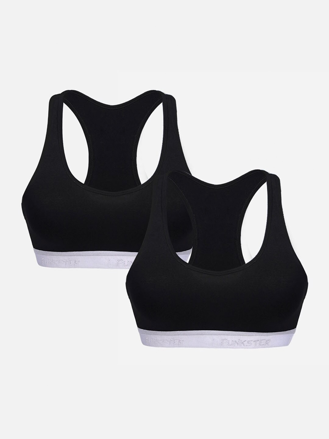 

Punkster Pack Of 2 Black Sports Bra