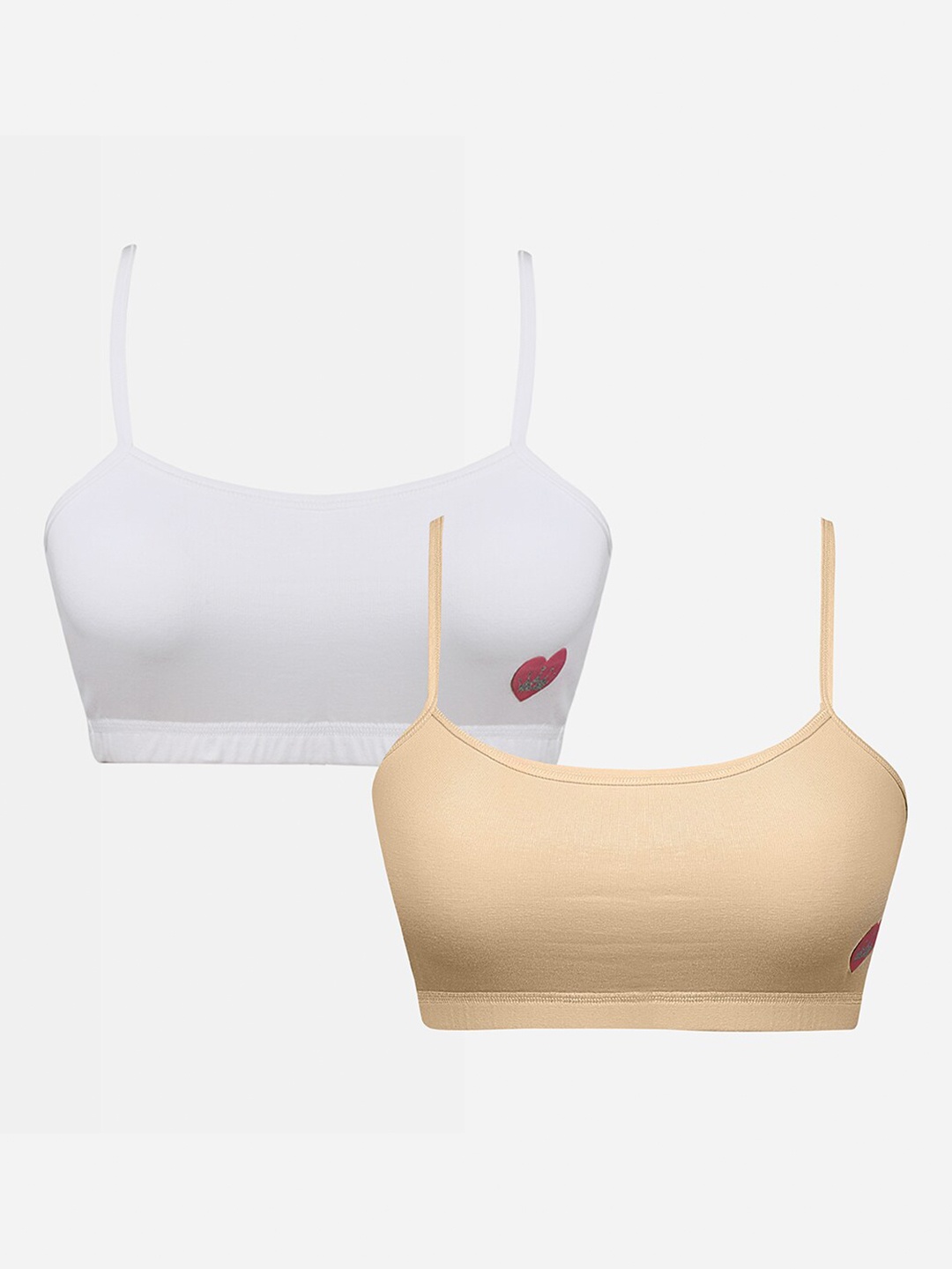 

Punkster Girls Set of 2 Non Padded Sports Bra, White