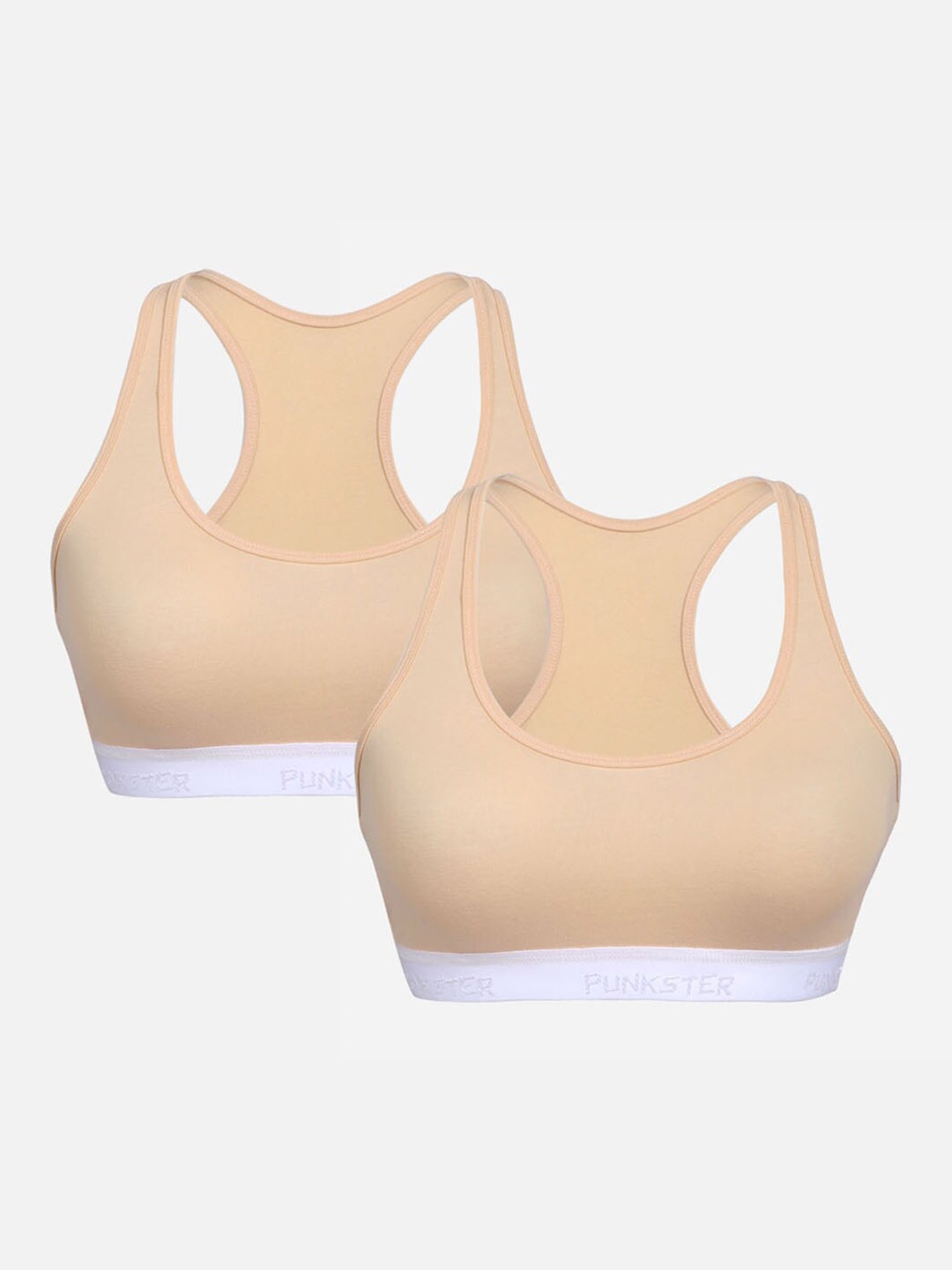 

Punkster Pack Of 2 Cream-Coloured Sports Bra