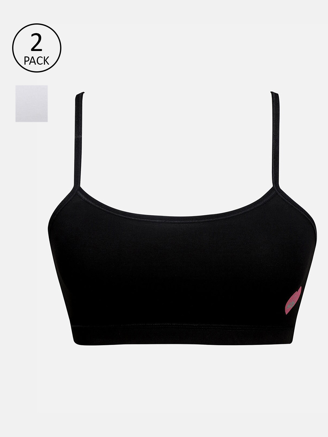 

Punkster Girls Pack Of 2 White & Black Workout Bra