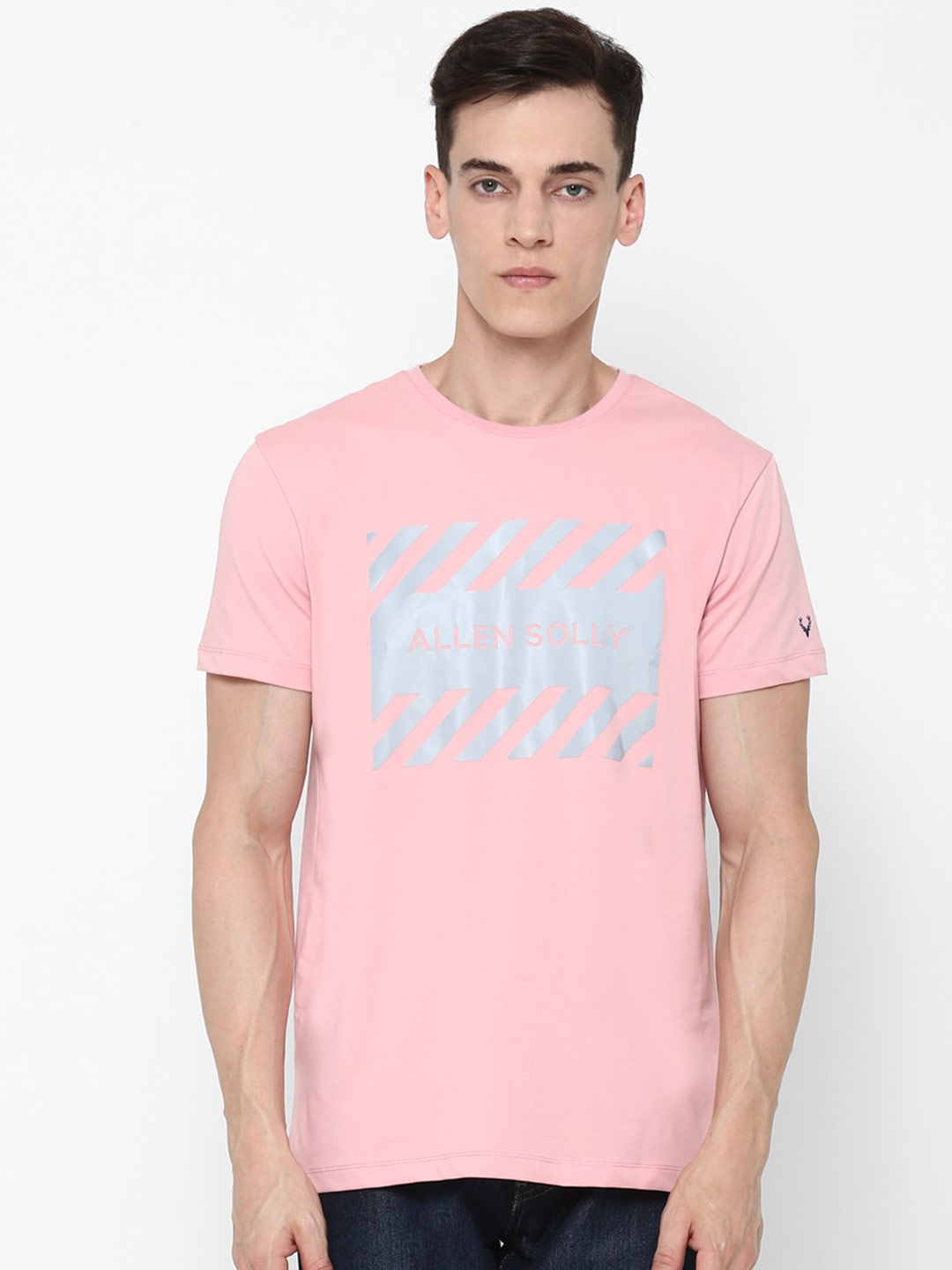 

Allen Solly Men Pink Typography Printed Applique T-shirt