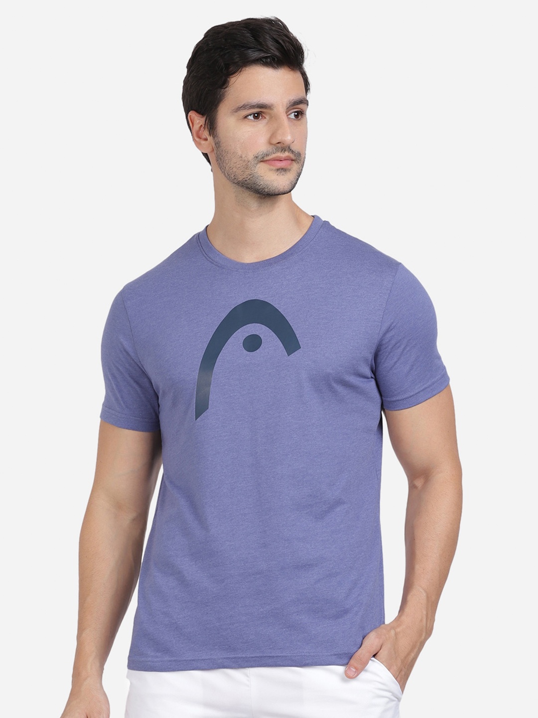 

Head Men Purple Solid Printed Slim Fit Sports T-Shirt