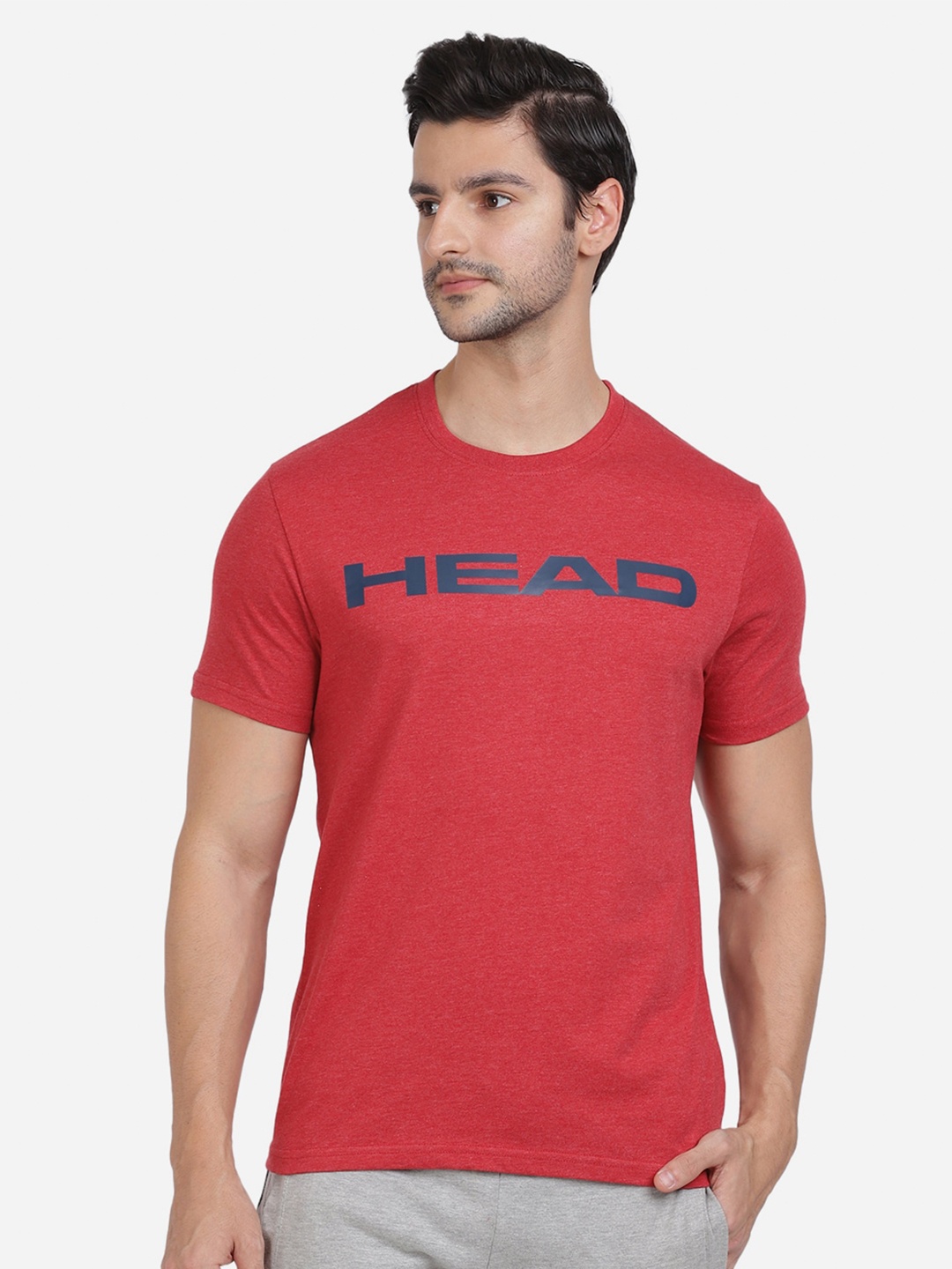 

Head Men Red Typography Printed Slim Fit Sports T-shirt
